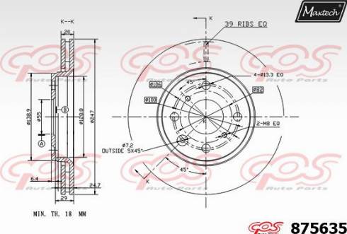 Maxtech 875635.0000 - Тормозной диск autospares.lv