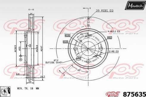 Maxtech 875635.0080 - Тормозной диск autospares.lv