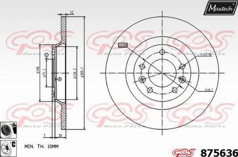 Maxtech 875636.6060 - Тормозной диск autospares.lv