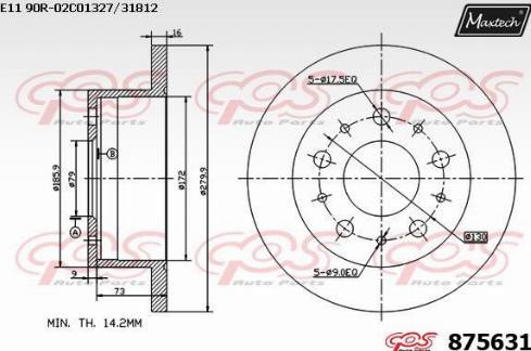 Maxtech 875631.0000 - Тормозной диск autospares.lv