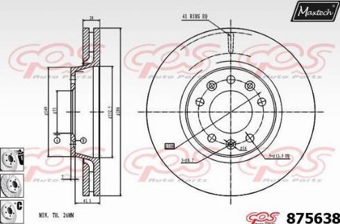 Maxtech 875638.6980 - Тормозной диск autospares.lv