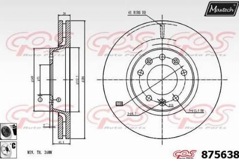 Maxtech 875638.6060 - Тормозной диск autospares.lv