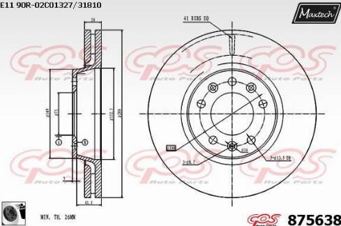 Maxtech 875638.0060 - Тормозной диск autospares.lv