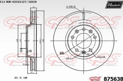 Maxtech 875638.0000 - Тормозной диск autospares.lv