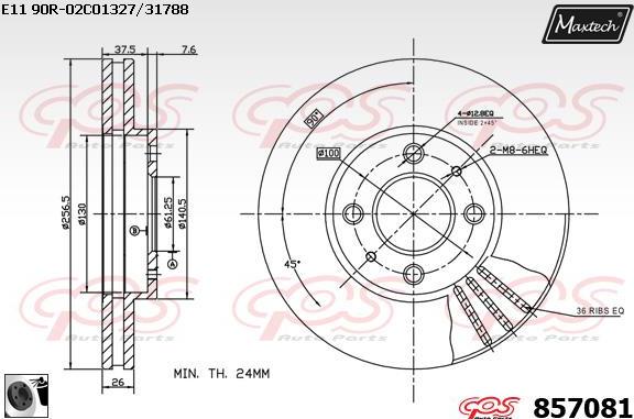 Maxtech 875638 - Тормозной диск autospares.lv