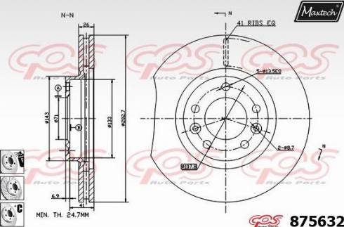 Maxtech 875632.6980 - Тормозной диск autospares.lv