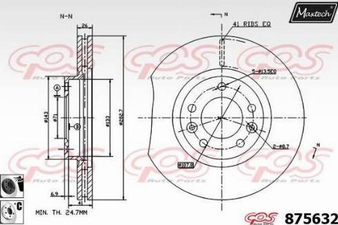 Maxtech 875632.6060 - Тормозной диск autospares.lv