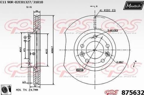 Maxtech 875632.0060 - Тормозной диск autospares.lv