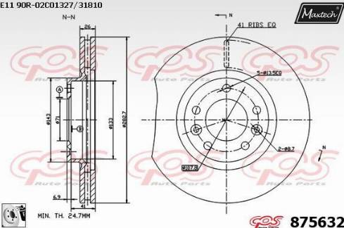 Maxtech 875632.0080 - Тормозной диск autospares.lv