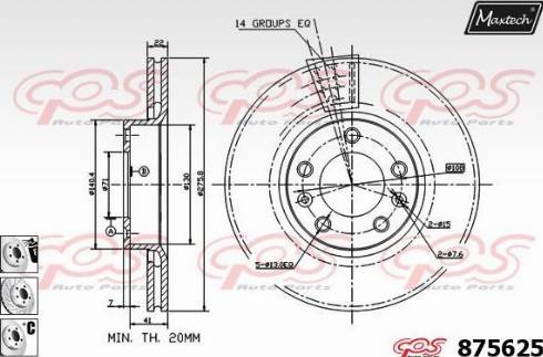 Maxtech 875625.6980 - Тормозной диск autospares.lv