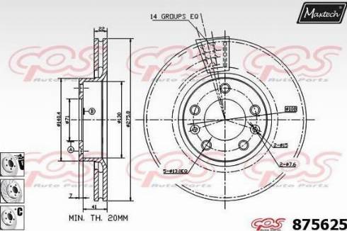 Maxtech 875625.6880 - Тормозной диск autospares.lv