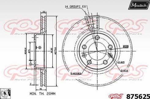 Maxtech 875625.0080 - Тормозной диск autospares.lv