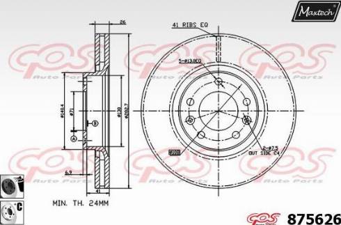 Maxtech 875626.6060 - Тормозной диск autospares.lv