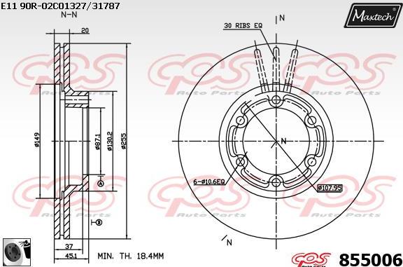 Maxtech 875626 - Тормозной диск autospares.lv