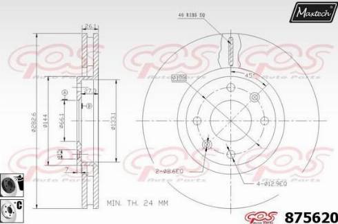 Maxtech 875620.6060 - Тормозной диск autospares.lv