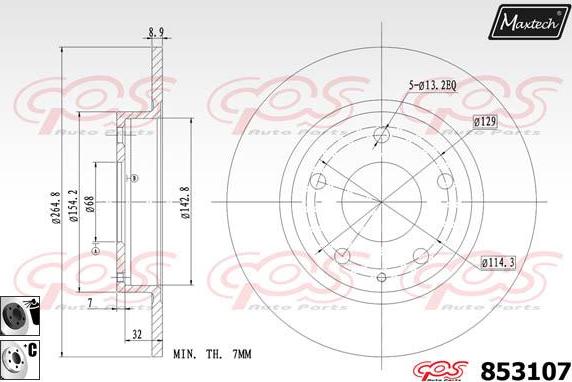 Maxtech 875620 - Тормозной диск autospares.lv