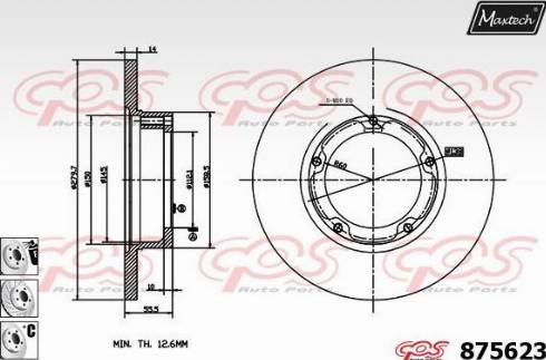 Maxtech 875623.6980 - Тормозной диск autospares.lv