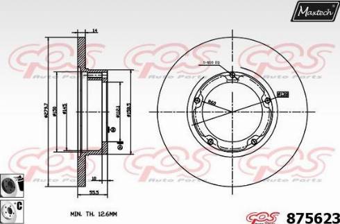 Maxtech 875623.6060 - Тормозной диск autospares.lv