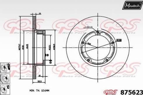 Maxtech 875623.6880 - Тормозной диск autospares.lv