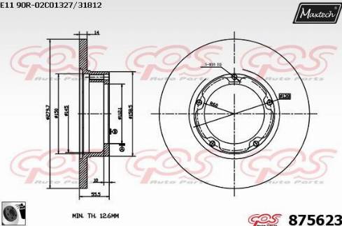 Maxtech 875623.0060 - Тормозной диск autospares.lv