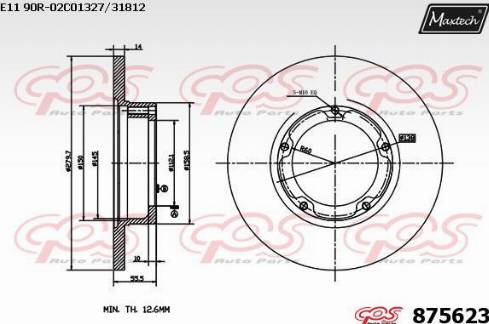 Maxtech 875623.0000 - Тормозной диск autospares.lv