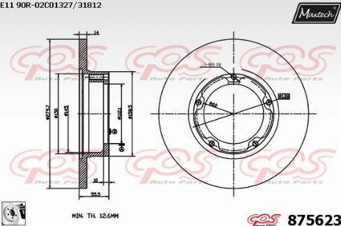 Maxtech 875623.0080 - Тормозной диск autospares.lv