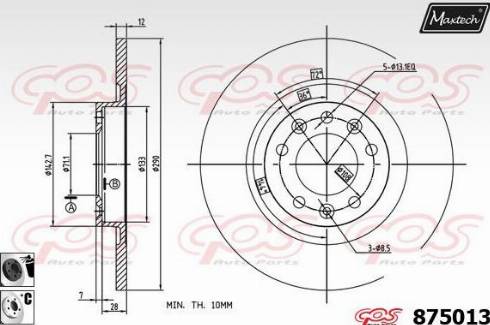 Maxtech 875013.6060 - Тормозной диск autospares.lv