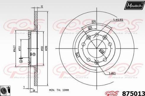 Maxtech 875013.0060 - Тормозной диск autospares.lv