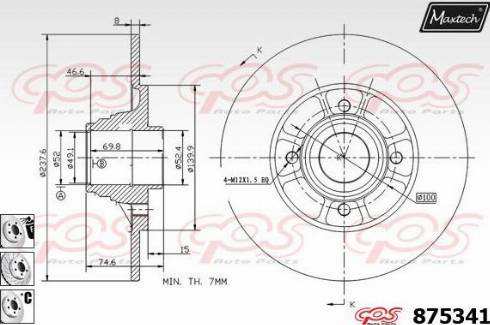 Maxtech 875341.6981 - Тормозной диск autospares.lv