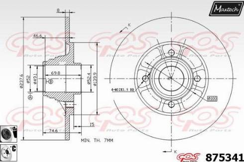 Maxtech 875341.6061 - Тормозной диск autospares.lv