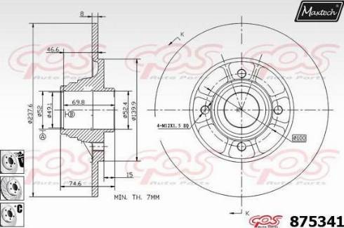 Maxtech 875341.6881 - Тормозной диск autospares.lv