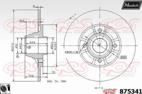 Maxtech 875341.0061 - Тормозной диск autospares.lv