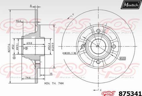 Maxtech 875341.0001 - Тормозной диск autospares.lv