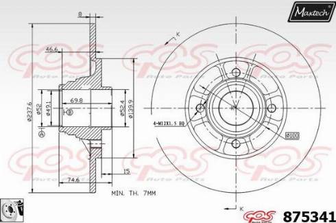 Maxtech 875341.0081 - Тормозной диск autospares.lv