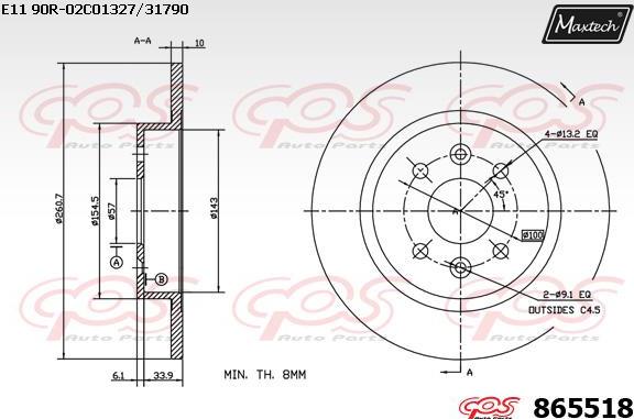 Maxtech 875343 - Тормозной диск autospares.lv