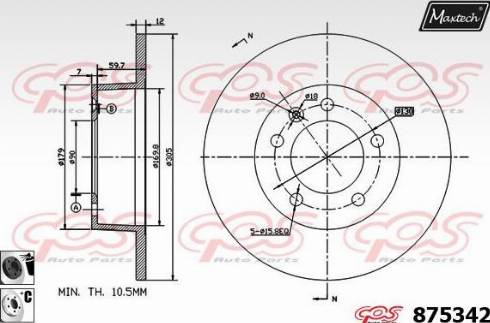 Maxtech 875342.6060 - Тормозной диск autospares.lv