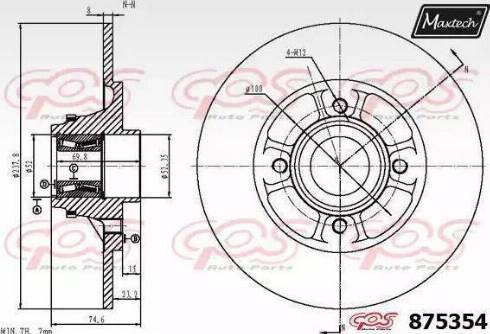 Maxtech 875354.6981 - Тормозной диск autospares.lv