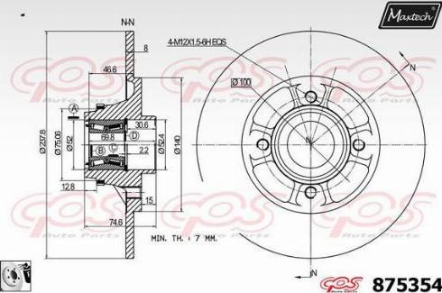 Maxtech 875354.0081 - Тормозной диск autospares.lv