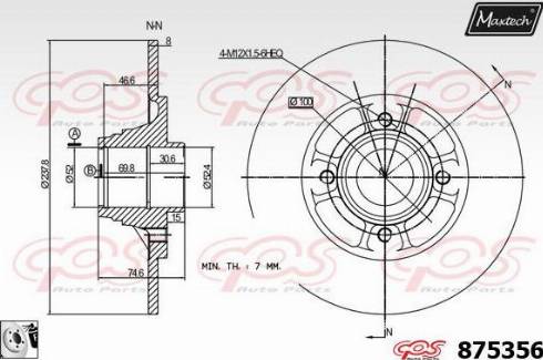 Maxtech 875356.0081 - Тормозной диск autospares.lv