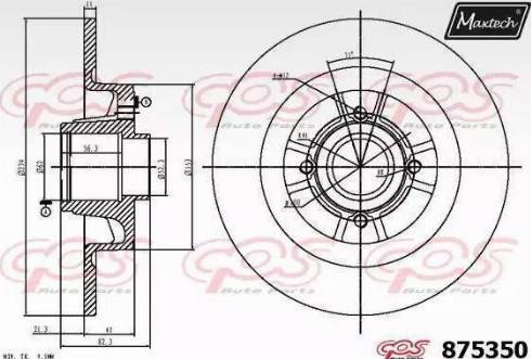 Maxtech 875350.6985 - Тормозной диск autospares.lv