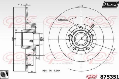 Maxtech 875351.0065 - Тормозной диск autospares.lv