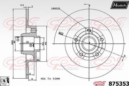 Maxtech 875353.0085 - Тормозной диск autospares.lv