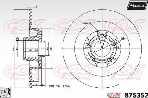 Maxtech 875352.0085 - Тормозной диск autospares.lv