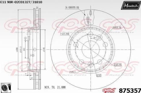 Maxtech 875357.0060 - Тормозной диск autospares.lv