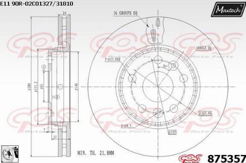 Maxtech 875357.0080 - Тормозной диск autospares.lv