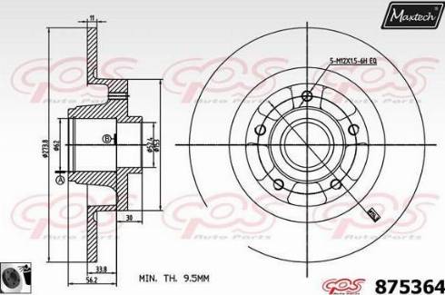 Maxtech 875364.0065 - Тормозной диск autospares.lv