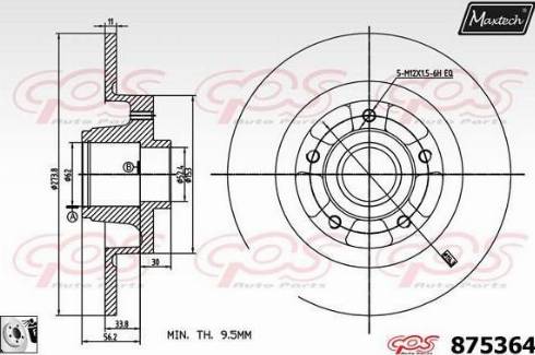 Maxtech 875364.0085 - Тормозной диск autospares.lv