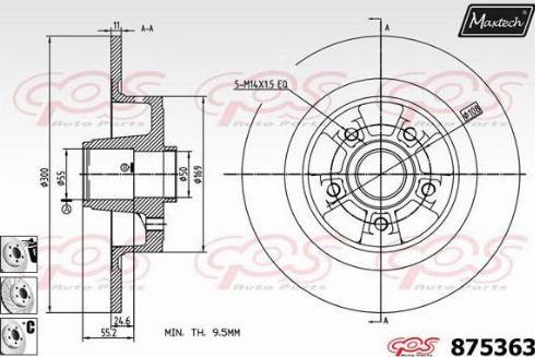 Maxtech 875363.6985 - Тормозной диск autospares.lv