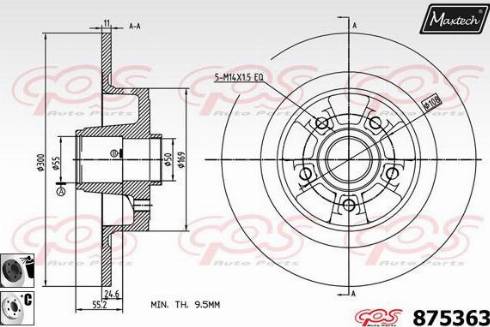 Maxtech 875363.6065 - Тормозной диск autospares.lv