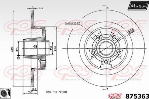 Maxtech 875363.0065 - Тормозной диск autospares.lv